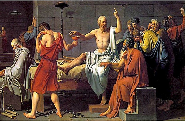 لوحة (موت سقراط) - 1787 للرسام الفرنسي جاك لوي دافيد